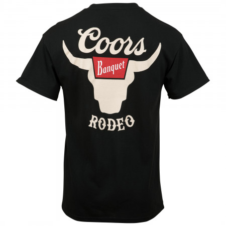 Coors Banquet Rodeo Horns Logo Front and Back Print T-Shirt